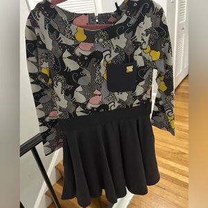 Deux par Deux Multicolor Cat Pattern Dress